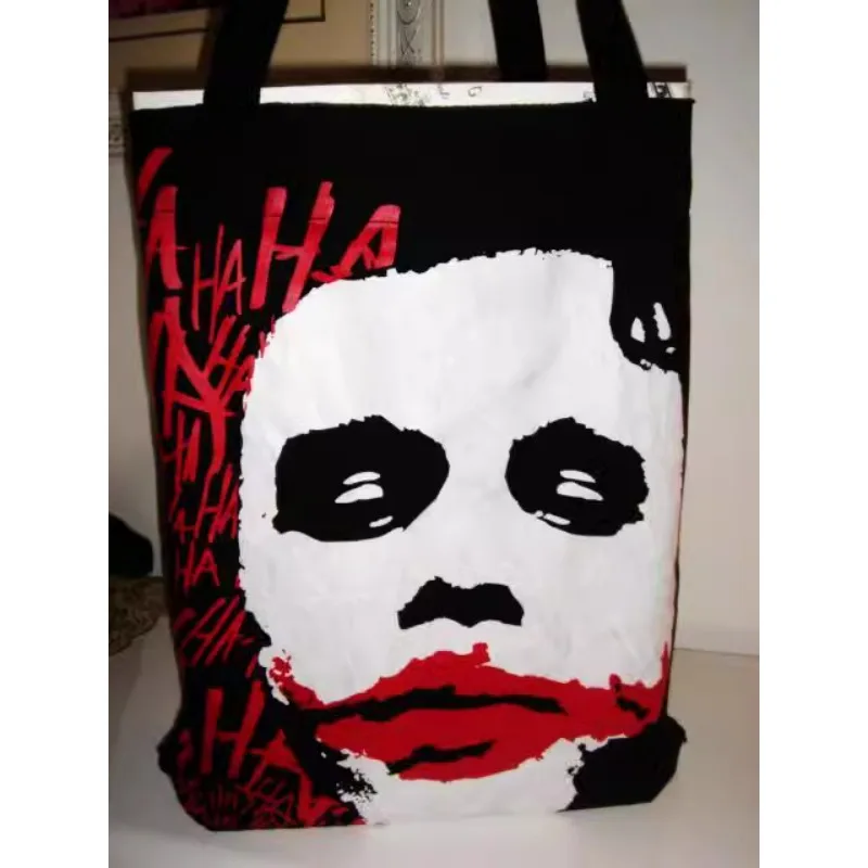 Dark Knight Around Clown Head Original Retro Tote Bag Fried Street Bag Fashion Hand for Male and Female Friends Lovers Gift