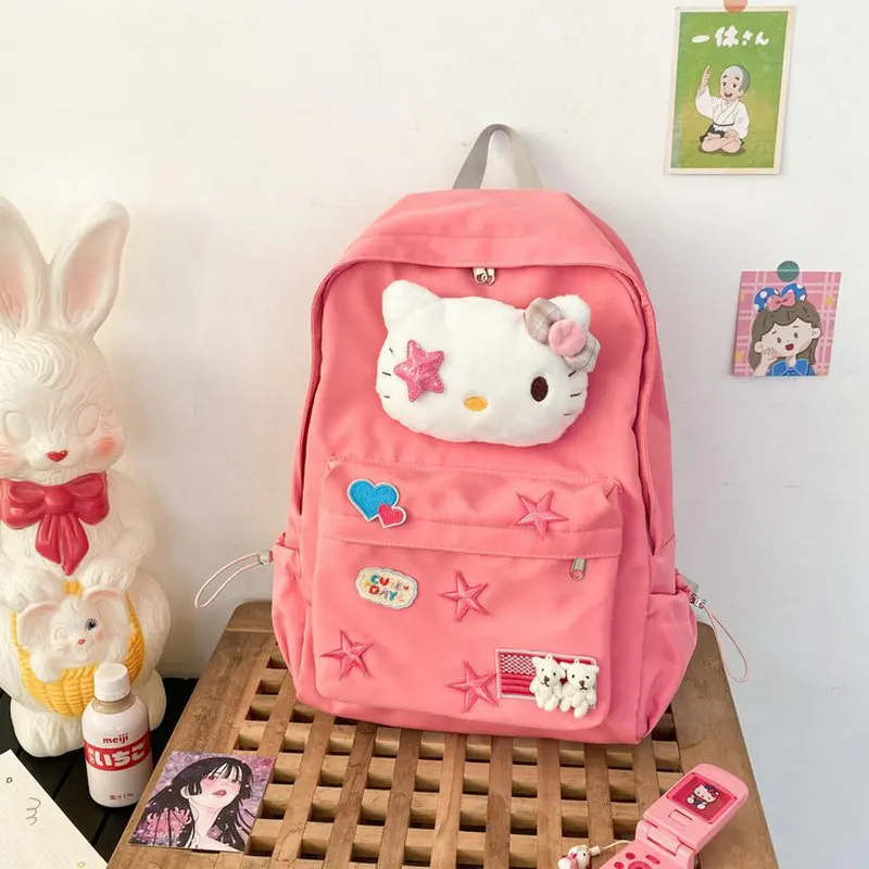 Hello Kitty Printed School Backpacks For Teenager Kids Schoolbag Students Bagpack Casual Travel Rucksack Mochila