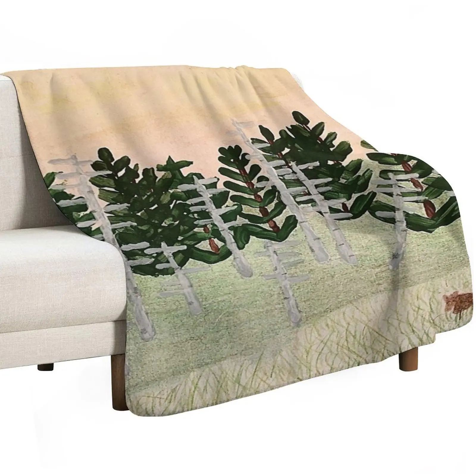 Moose during Maine sunset: mixed media Throw Blanket Vintage Thermal Shaggy Nap Thin Blankets