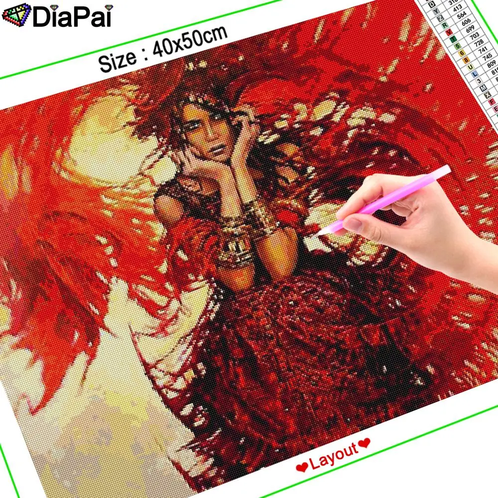 DIAPAI 5D Pintura Diamante Broca Completa Diamante Bordado "Personagem de Beleza" Imagem de Strass Artesanal Decoração de Casa A25884