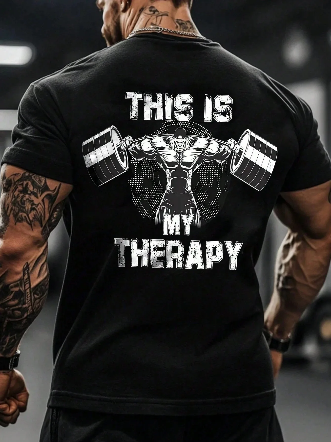 2026 New My Therapy Gym Family Matching Oversized Unisex T Shirt Gym Weightlifter Back Graphic Tee Fitness Streetwear Cotton Top