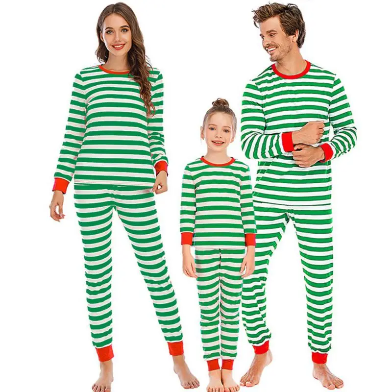 2022 New Year Christmas Pajamas For Family Couples Clothing Set Mother Kids Clothes Christmas Family Look Pajamas Gift