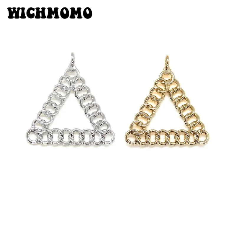 

New 32*30mm 8pieces/bag High Quality Zinc Alloy Chains Triangle Charms Pendant for Earring Necklace Jewelry Accessories