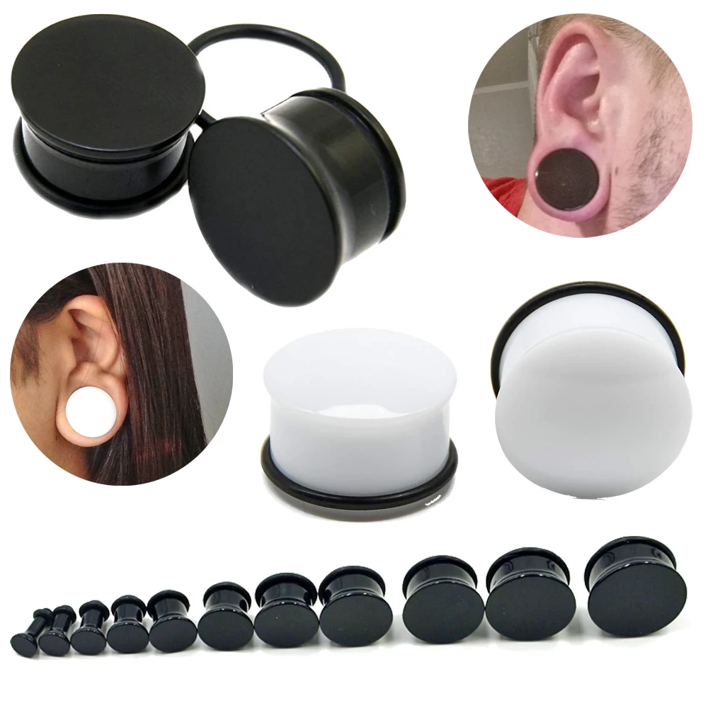 1pc Cross-border Hot Selling Acrylic Mushroom Head Single Horn Arc Ear Expander Piercing Ornament Ear Expander 6-18mm