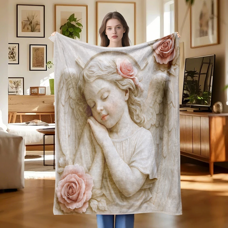 1 Sleeping Beauty and Rose Blanket, Suitable for Sofa, Bed, Travel, Camping, Office - Home Decor, Gift, Travel Essentials