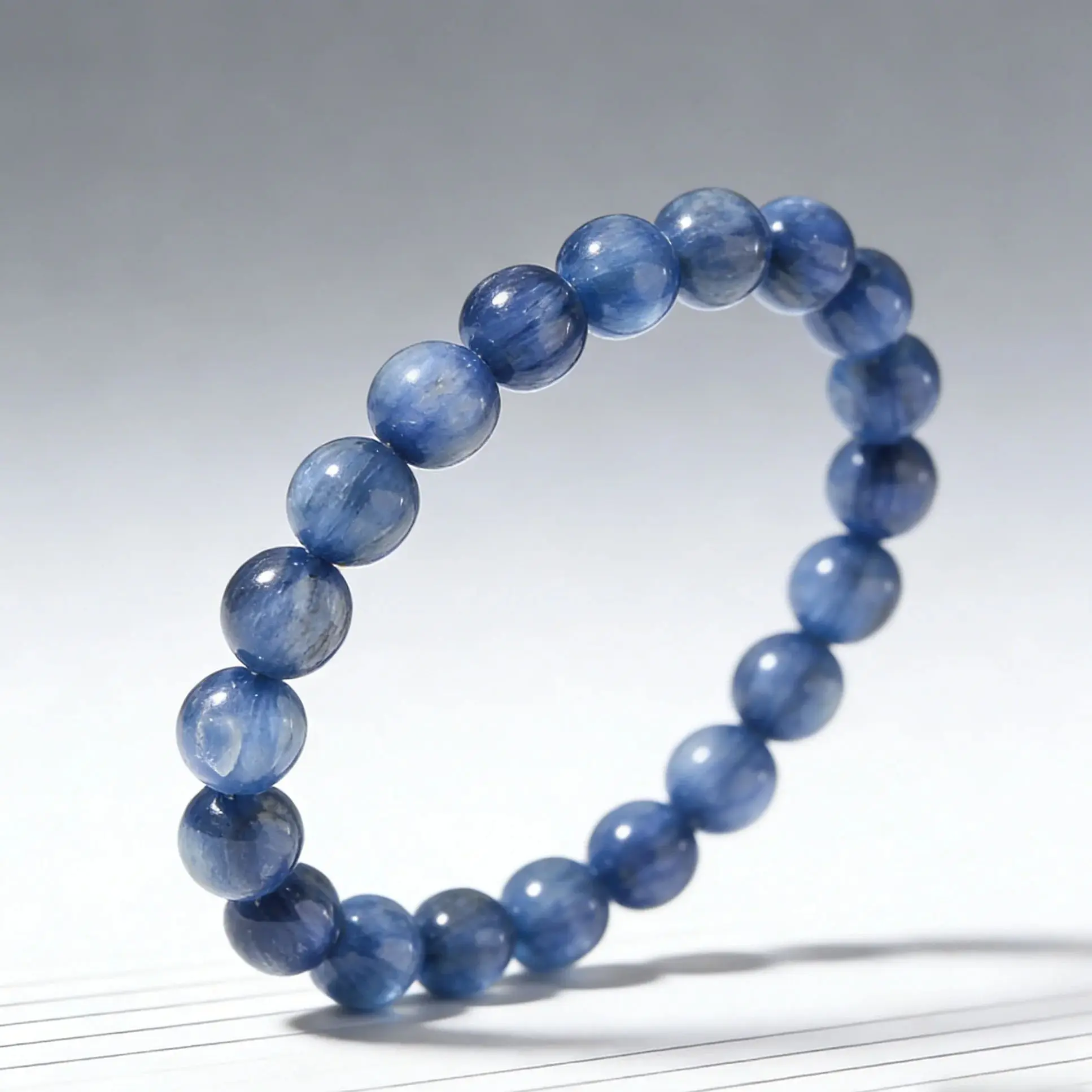 

Unisex Light Luxury Gift: Natural Kyanite Bracelet with Crystal Cat‘s Eye, Fashionable Fine Jewelry for Men & Women