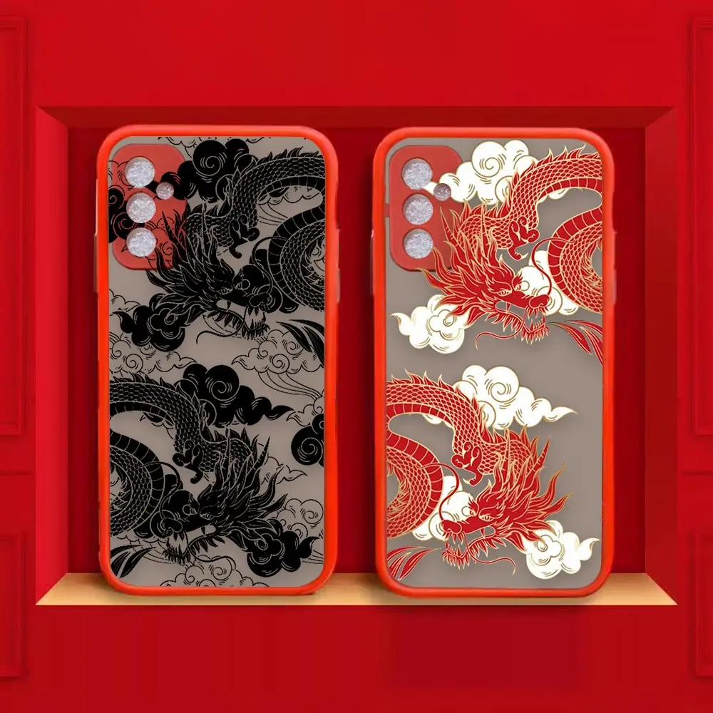 Fashion Dragon Pattern Animal Shockproof Case For Samsung M52 M32  J5 J7 J6 PLUS J4 J8 M10 M20 M23 M30S M31 M33 M51 M62 5G Case