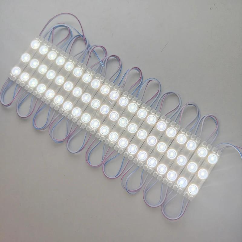 20개/세트 DC12V 2835 SMD 3 LED 모듈 방수 IP67 장식용 2835 하드 스트립 바 라이트 램프 화이트 레드 그린 블루