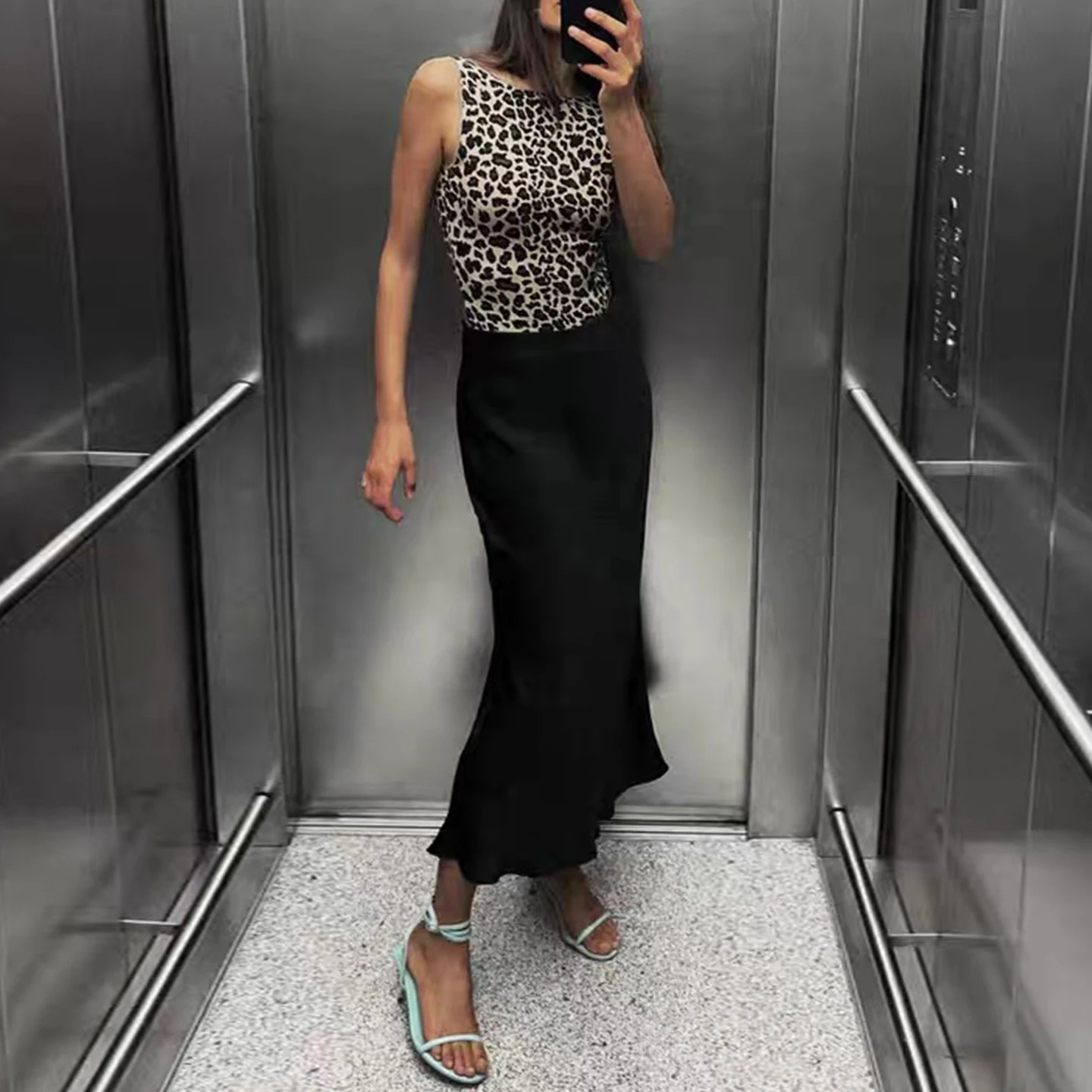 Gonna longuette dritta con trama in raso di seta Faion da donna Semplice Sle Autunno Nuovo arrivo Gonna a trapezio a vita alta Abbigliamento casual