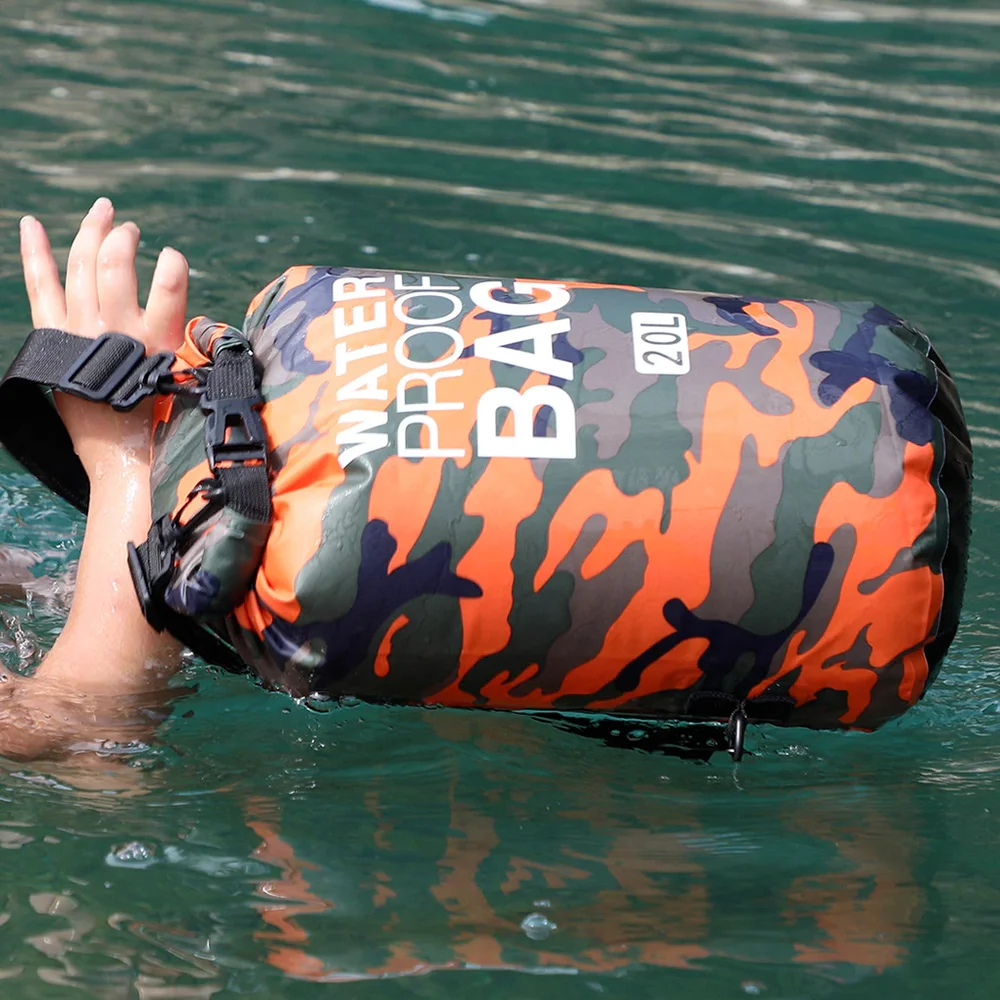 1Pc PVC Waterproof Dry Bag 5L/10L/15L/20L/30L Camo Outdoor Diving Foldable Man Women Beach Swimming Storage Bag Rafting Pack