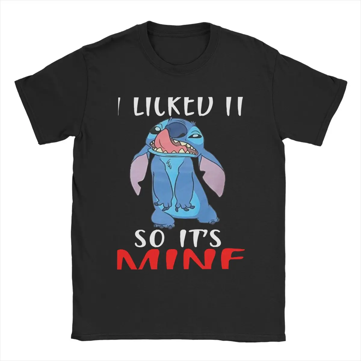 I Licked It So Its Mine Stitch T Shirt Men Women's Pure Cotton Casual T-Shirt Tee Shirt Short Sleeve Tops Birthday Present