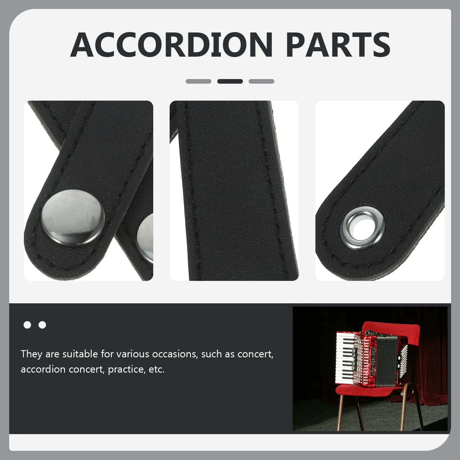 

1Set Universal Accordion Bellows Buckle Straps Replacement Repair Part for Concert Practice Accordion Accessory Supply