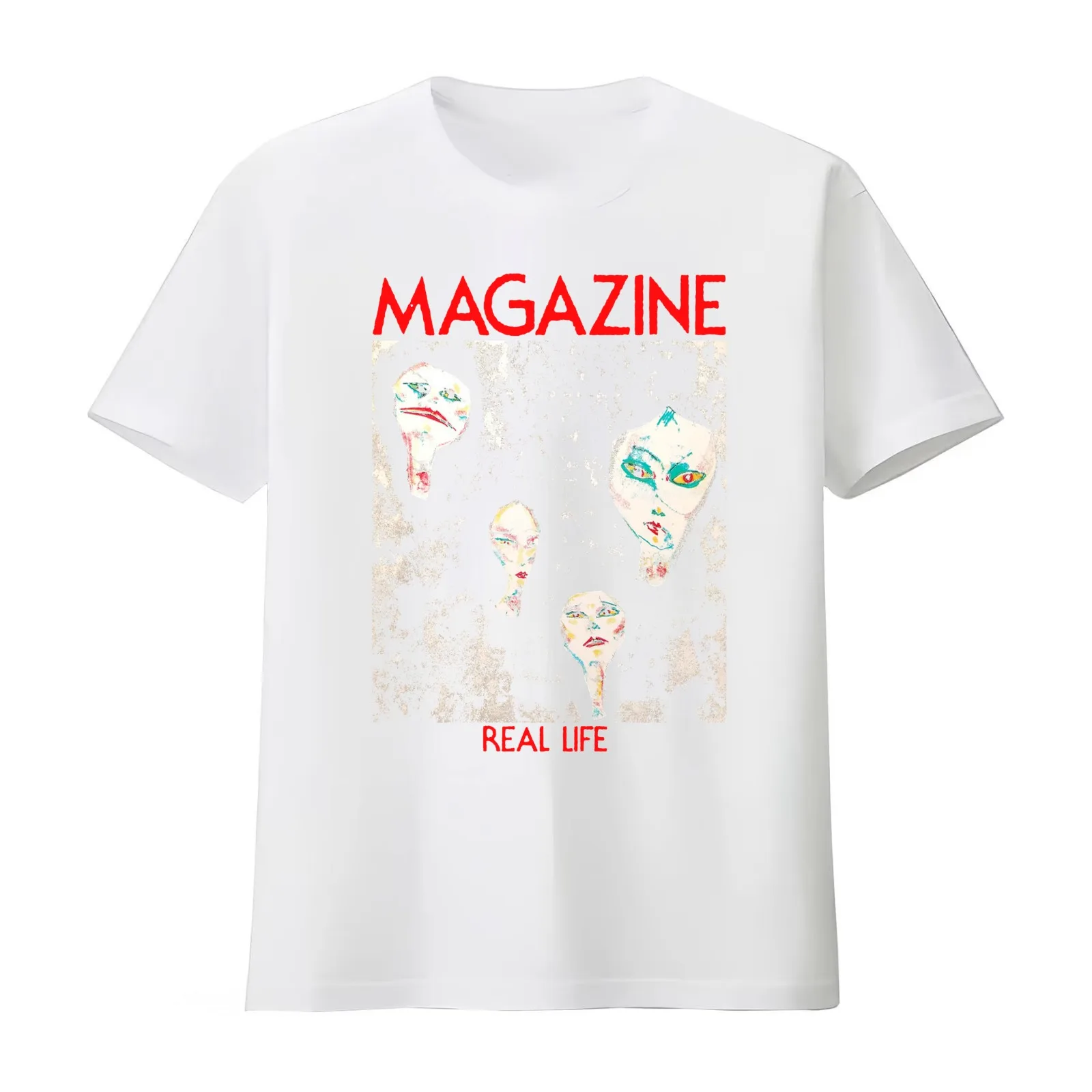 Magazine - Real Life T-Shirt Summer Casual Cotton Tee Oversized Streetwear Tops Vintage Graphic Print Loose Fit Short Sleeve