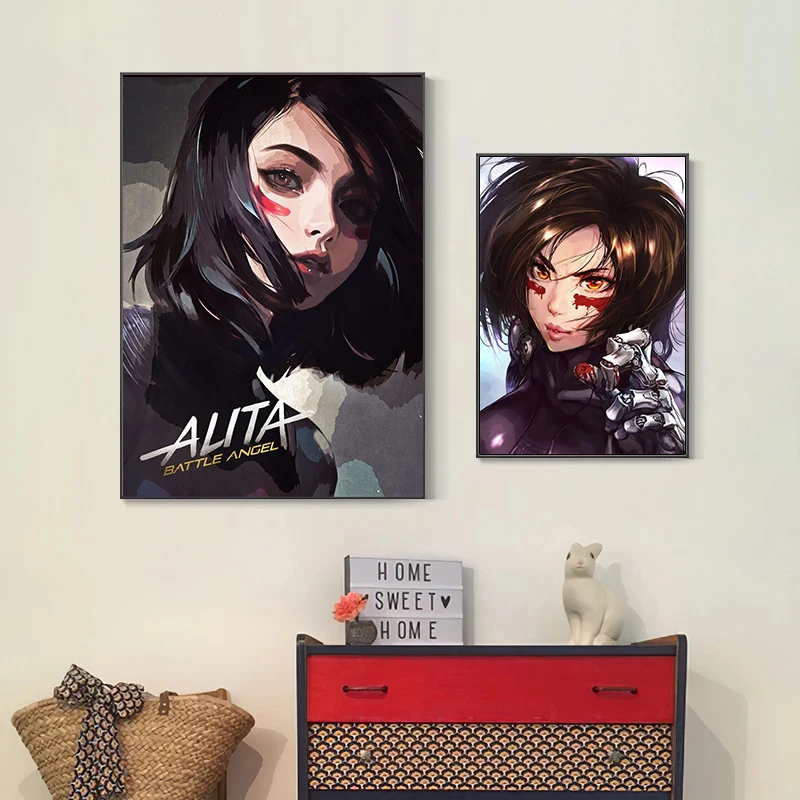 Alita Battle Angel Movie Film Game Posters and Prints Canvas Painting Wall Art Pictures for Living Room Home Decor Cuadros