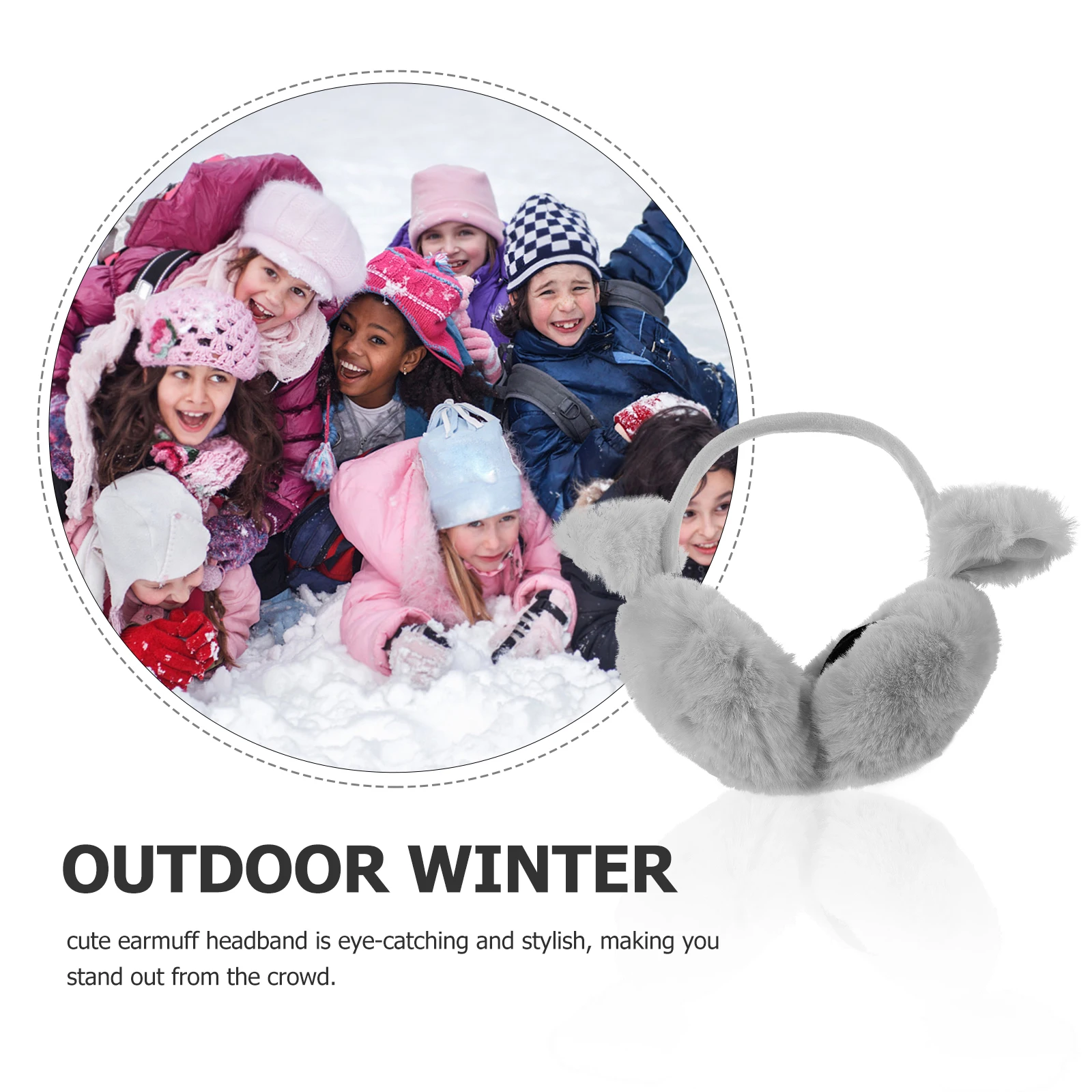 

Cat Ears Muffs Foldable Warm Earmuff Headband Winter Lightweight Portable Cute Ear Warmer for Women Folding Ear Muffs
