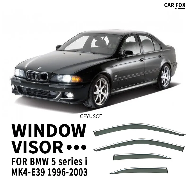 4Pcs Window Visor For BMW 5 Series MK4 E39 1996-2003 Weathershield Sun Rain Deflector Guard Car Window Deflector