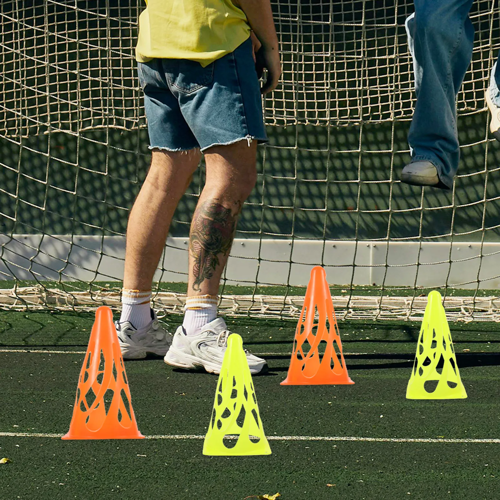 4Pcs Ultra Visible Pe Soccer Cones for Football Training Agility Hurdles Outdoor Sports Practice Hand Eye Coordination Cones