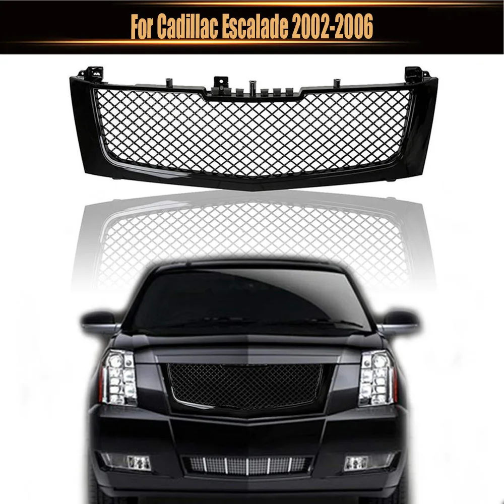 

Решетки радиатора для Cadillac Escalade 2002-2006, аксессуары для автомобиля, Решетка переднего бампера, Центральная панель, Стайлинг, верхний гриль