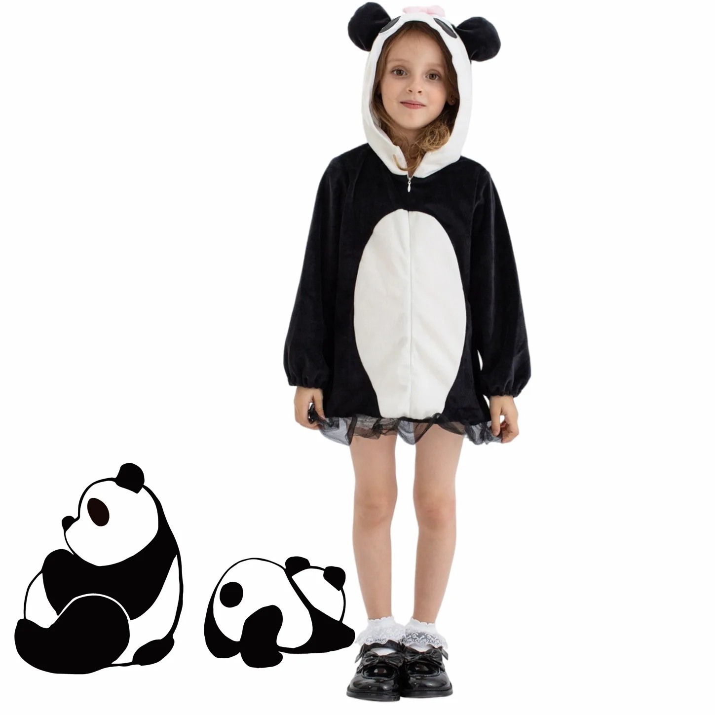 Disfraces de animales de Panda para niños y niñas, traje de juego de rol para espectáculo de escenario, fiesta escolar, Halloween, Cosplay