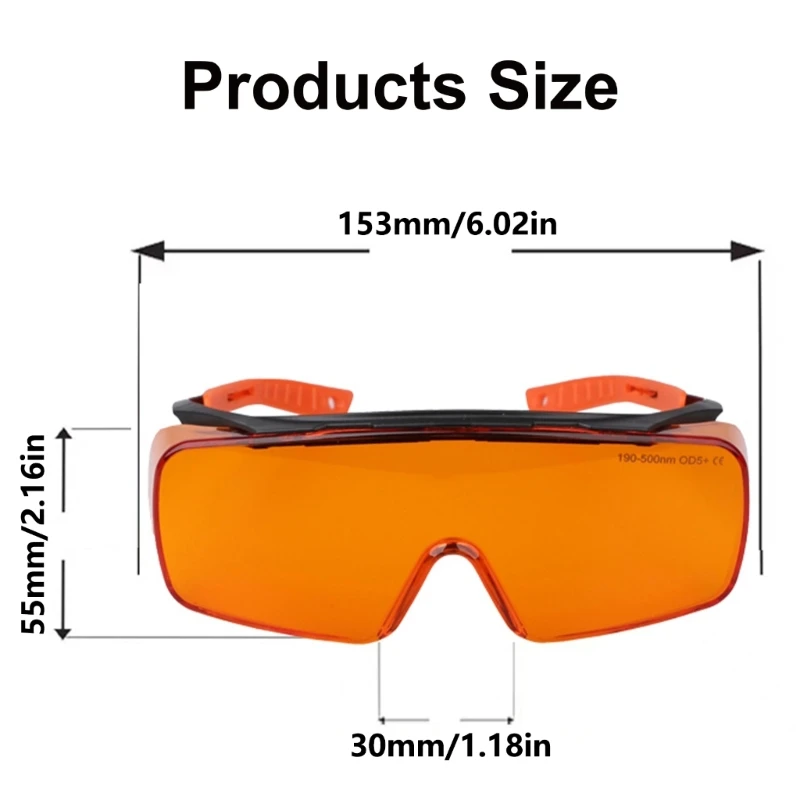 Lunettes sécurité en Polycarbonate, taux d'atténuation élevé, adaptées à une protection oculaire complète contre les UVC,