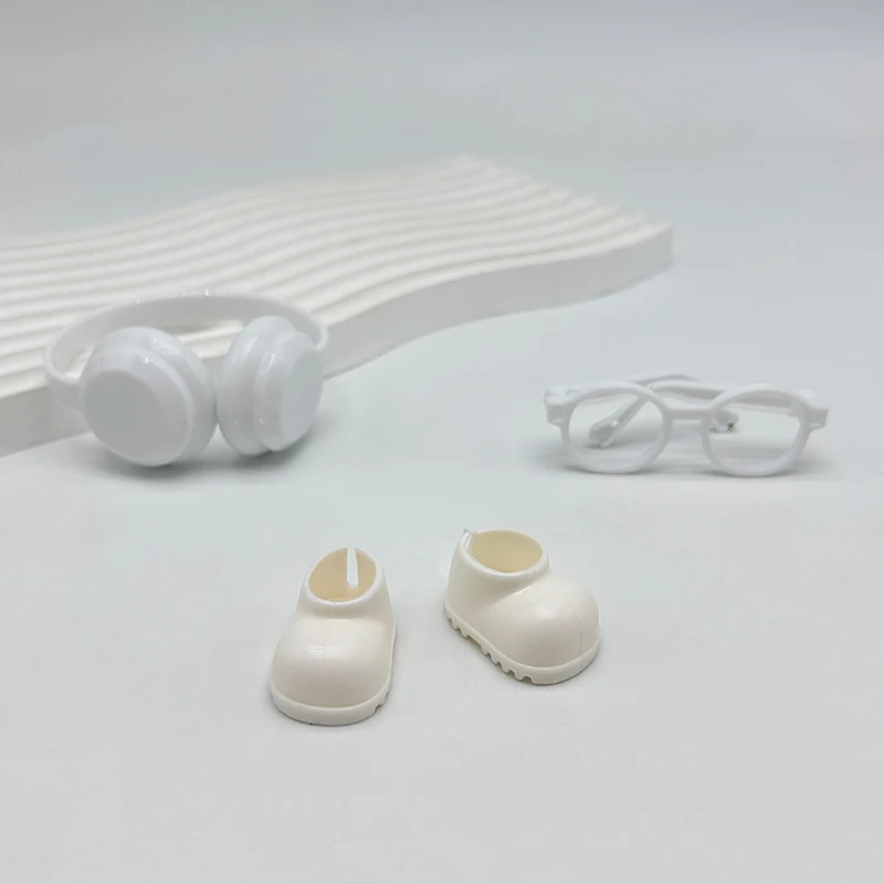 3Pcs/set Dollhouse Clothing Accessories - Mini Glasses Shoes Headphones DIY Accessories For 15-17cm Dolls Kids Decor Toys Gifts
