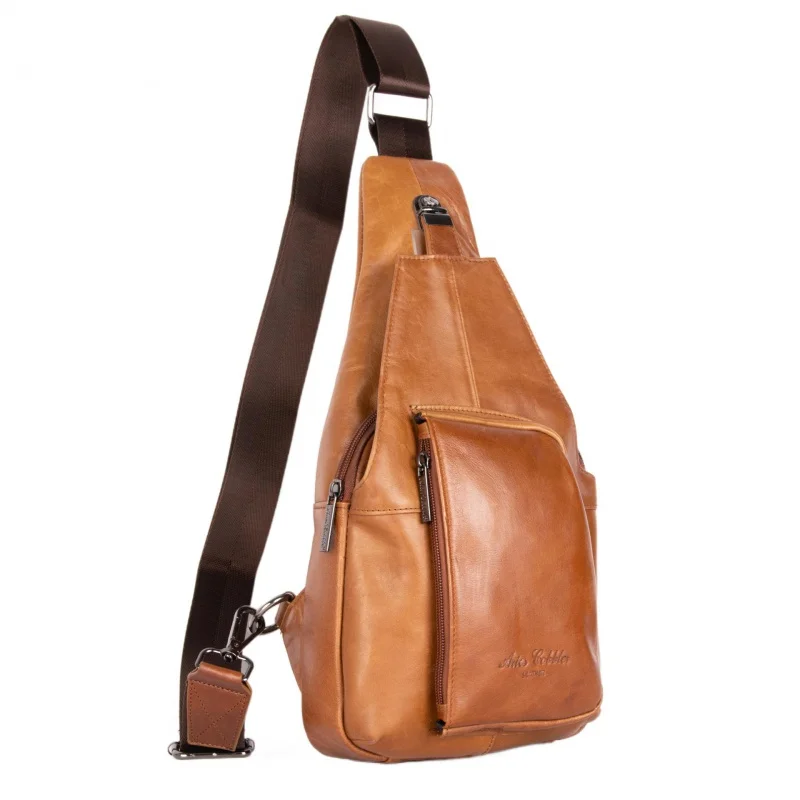 

Vintage genuine leather MEN'S chest bag luxury cowhide crossbody bag fashion male shoulder bag large capacity sling bag