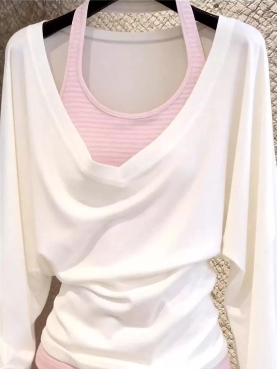 Women's Stripe Long Sleeve Sun Protection Cover up Vest Two Piece Set Summer Korean Style Slim Fit Outerwear Design Trendy Top