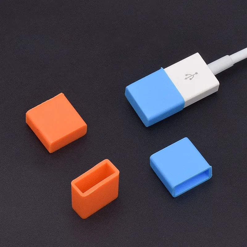 USB Universal ปลั๊กฝุ่นซิลิโคนสำหรับอินเทอร์เฟซแท็บเล็ต PC โน๊ตบุ๊คแล็ปท็อปสีดำโปร่งใสสีขาวสีฟ้าสีเขียวสีส้มสีชมพู