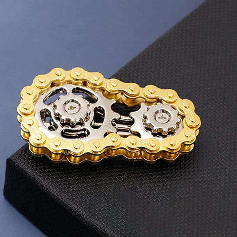 Tandwielen Vliegwiel Vingertop Gyro Fidget Spinner Antistress Angst Metalen Fietskettingen Spinner Fidget Speelgoed Voor Volwassen Stress Relie