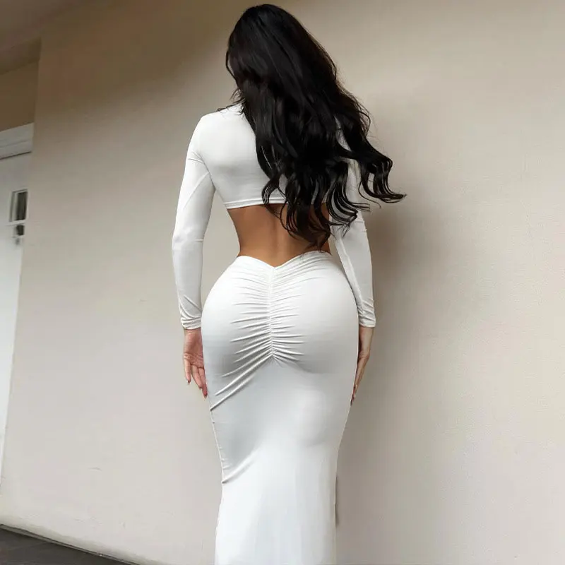 Women Sexy Skirt Set Fashion Solid Crop T-shirt Long Bodycon Skirts Ladies Summer 2 Piece Bodysuit Chic Outfit