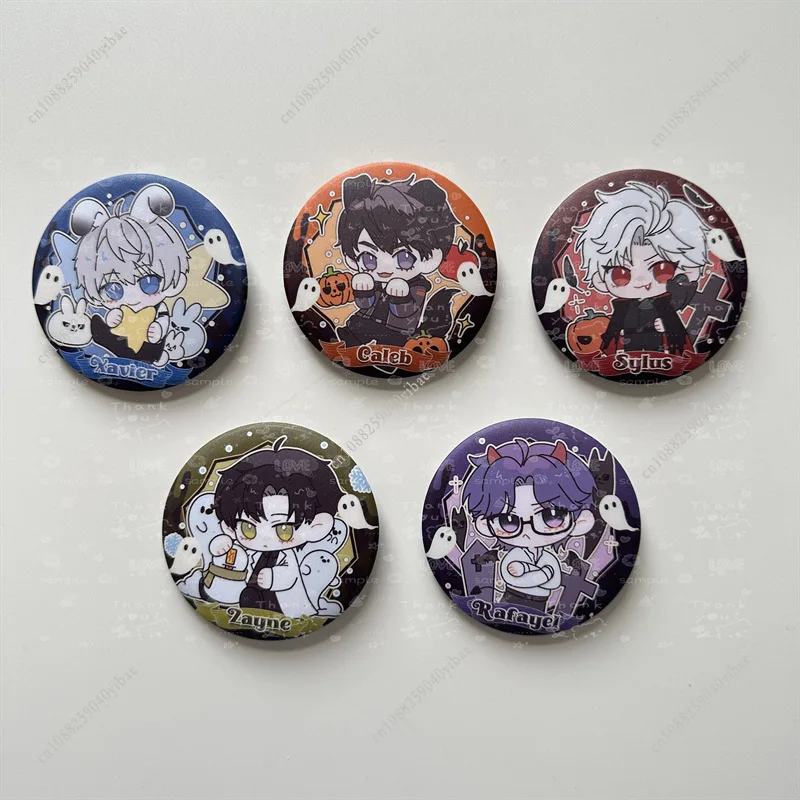 58MM Love and Deepspace Halloween Series Badge Sylus Rafayel Zayne Xavier Caleb Cartoon Brooch Pin Backpack Pendant Decoration