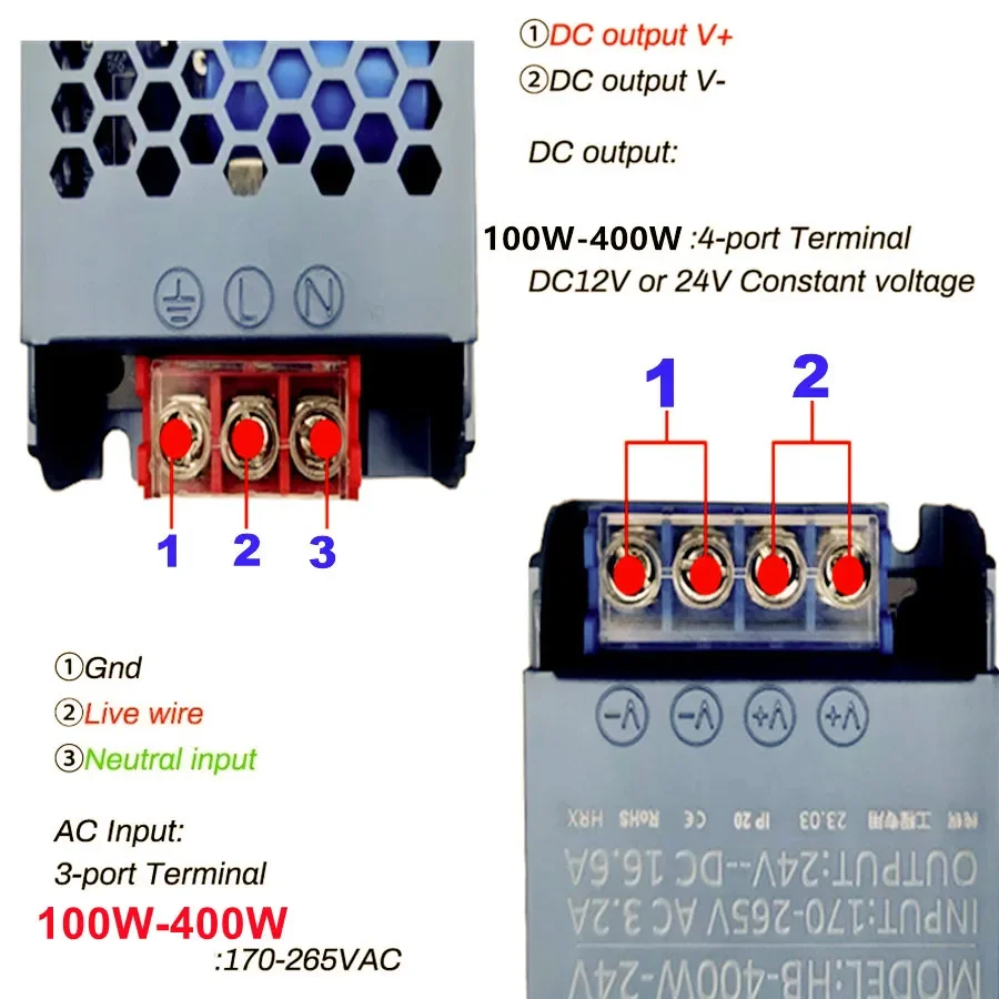 Lighting Transformer DC 12V/24V Power Supply Adapter 5A 12A Ultra thin LED Strip Switch Driver Lamp 100W 200W 300W 400W Power