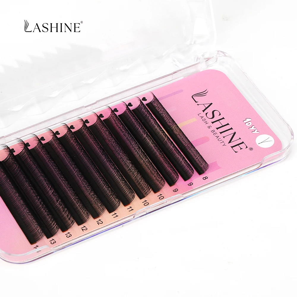 LASHINE 3 حالة طرف واحد 2D Y رمش تمديد YY جلدة مسبقة الصنع Y-شكل المشجعين مسبقة الصنع لينة ضوء رمش طبيعي ماكياج