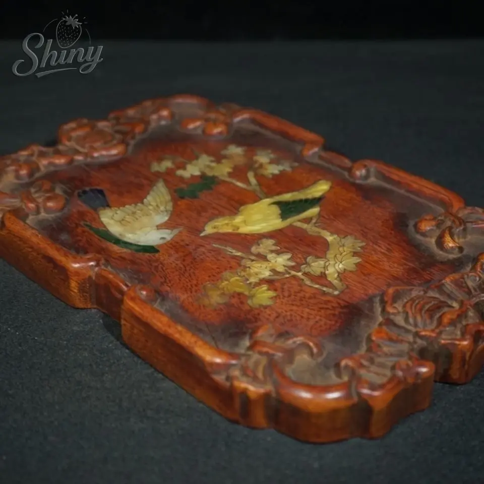 العتيقة خشب متين منحوتة صينية تخزين المنزل صينية شاي مستطيلة أدوات المطبخ المنزلية طقم شاي الكونغ فو