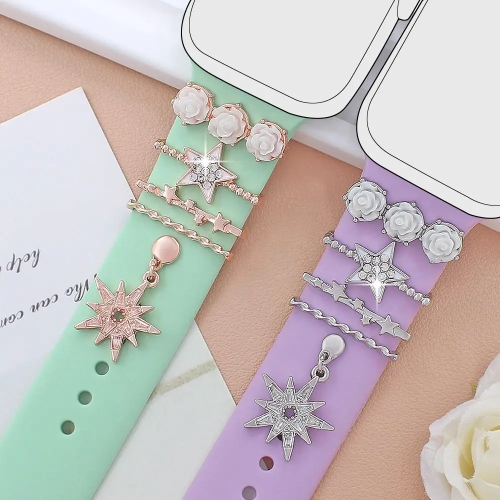 Diamond Strap Decorative Ring Decor Accessories Jewelry Ornament Fashion Watch Band Metal Charms for Apple Watch Band Watch Band