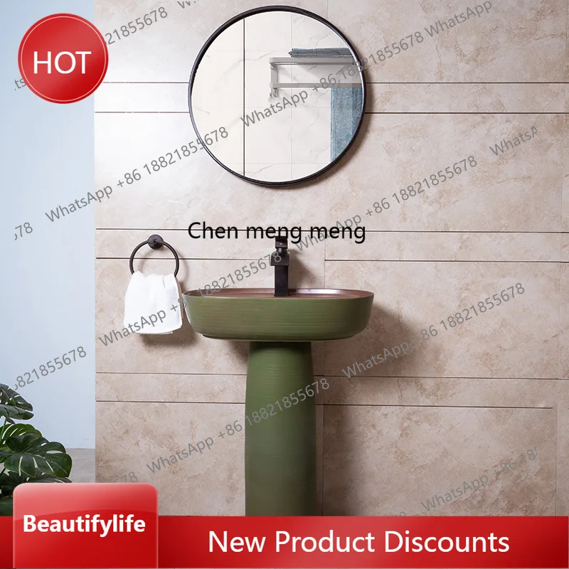 

zq10 Green styling washbasin column basin basin balcony courtyard outdoor retro