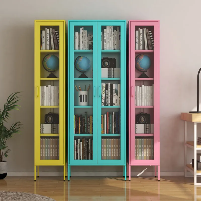 

Household single door glass bookshelf can be freely combined with floor storage cabinet, office file and information cabinet