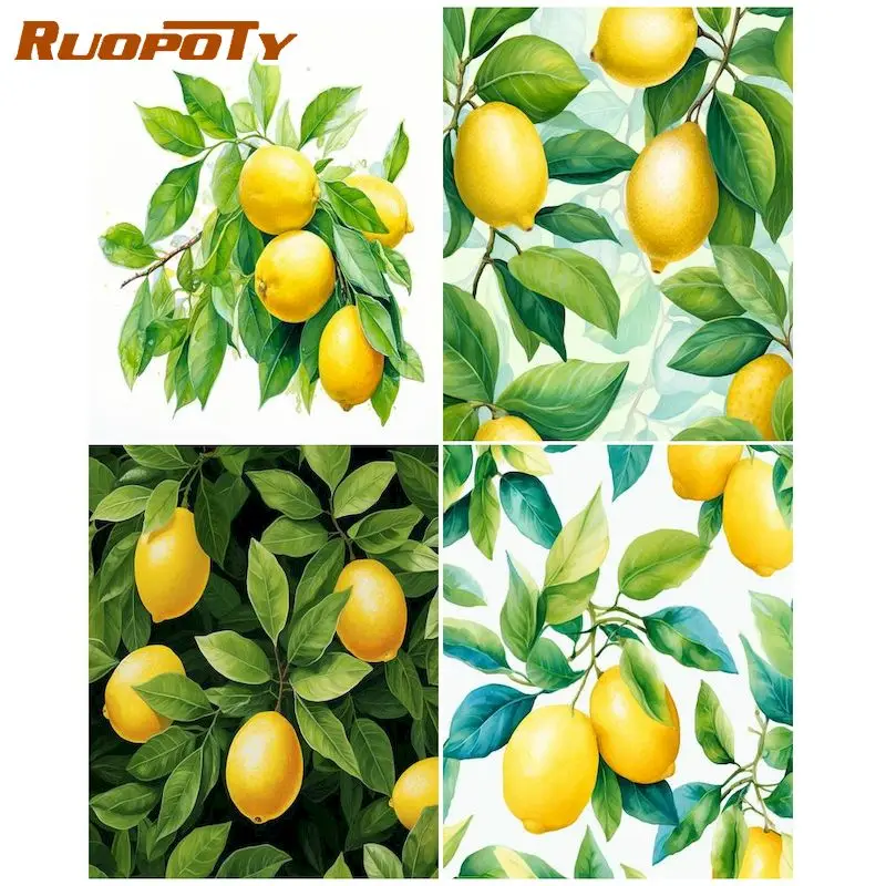 

RUOPOTY Lemon Diamond Painting Kits Living Room Decoration Diy Idea Scenery Full Round/Square Diamond Art Home Decor Diamond Art