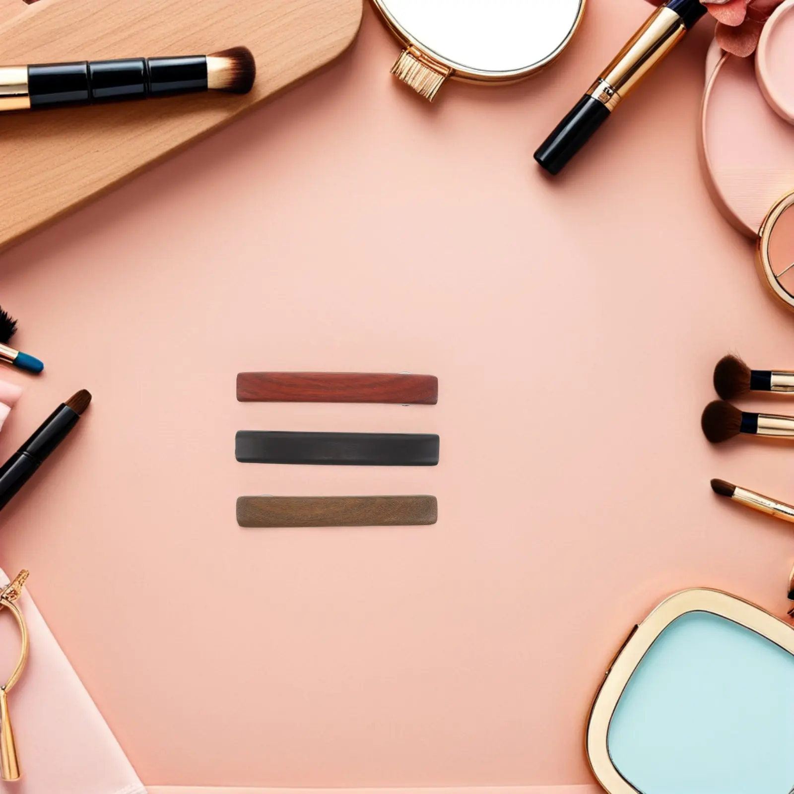 

Набор из 3 минималистичных заколок для волос из сандалового дерева для женщин, 7 см, ретро-заколки-крабы, держатели для хвоста, легкие, с надежным захватом, для укладки