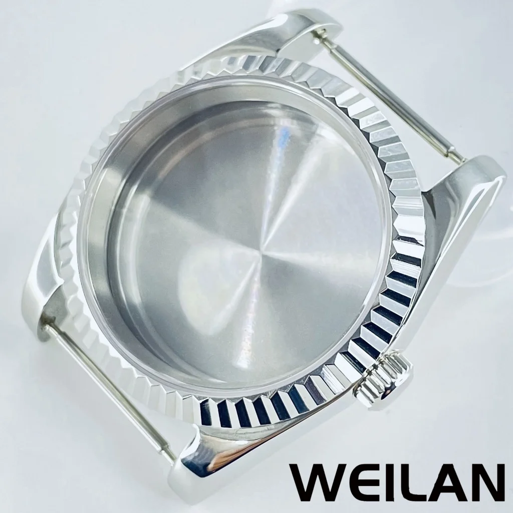 ANGLANG 36mm 40mm Silbrig NH34 NH35 NH36 NH38 NH39 NH70 NH72 ETA2824 PT5000 Uhrengehäuse Top Wasserdicht Saphir Crysta 5