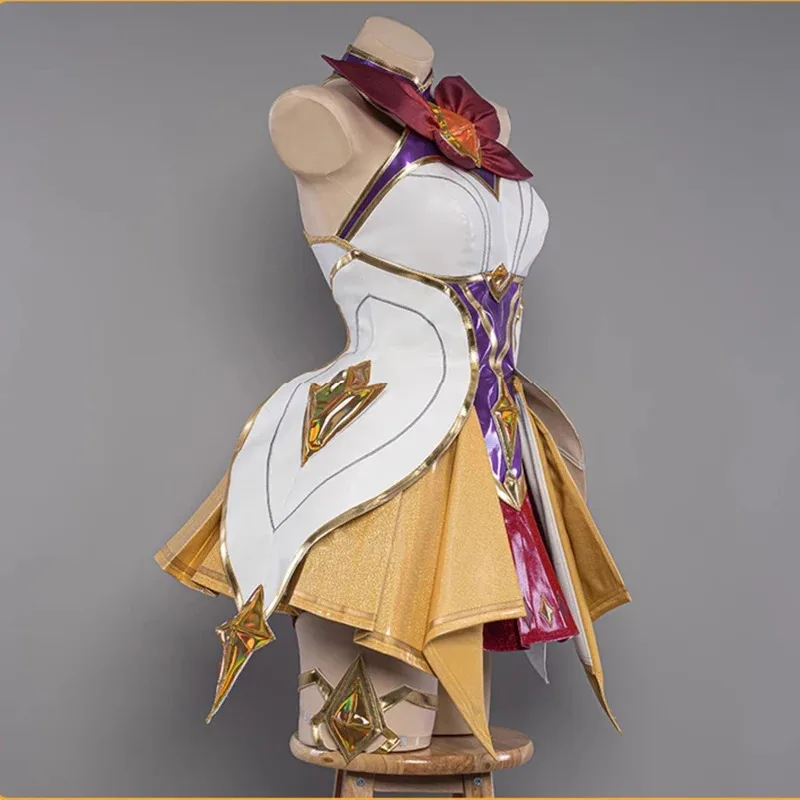 Game LOL Star Guardian Seraphine Cosplay Costume Wig Pink Purple Hair Women Halloween Party Outfits Shoes Seraphine Microphone