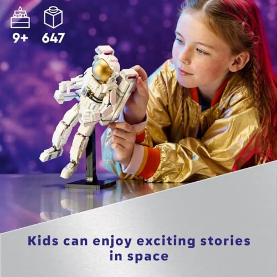 Créateur 3 en 1, ensemble de construction d'astronaute spatial, transforme de la figurine d'astronaute au chien spatial à Viper Jet, idée cadeau sur le thème de l'espace