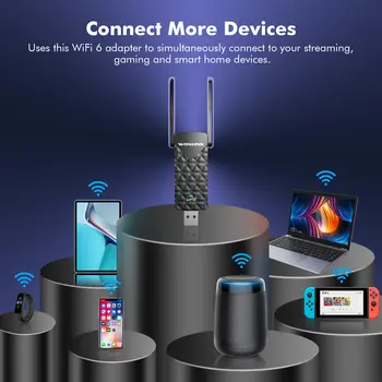 Comfast Sürücüsüz WIFI6 USB Adaptör USB3.0 Ağ Kartı 1800Mbps Wifi Alıcı 2.4G+5.8G Wi-Fi Dongle Win 10/11 Linux Android 10 best sales Wifi android - №1