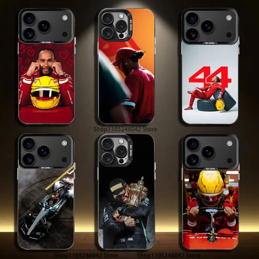 44 L-Lewis H-Hamilton-S para iPhone 17,16,15,14,13,12,11, Mini, Pro, E, SE4, XS, MAX Capa preta fosca à prova de choque