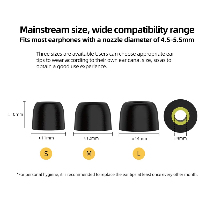  KZ T400 Reduced Tooth Tone Memory Cotton Earplugs Memory Sponge Sleeve Into Earphone Type Headphones FoamTips for CASTOR PRO view 5