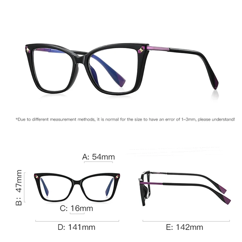 KIZN موضة عين القطة قصر النظر النظارات الطبية النساء مكافحة الضوء الأزرق البصرية تلون النظارات الإطار -0.50 إلى -10