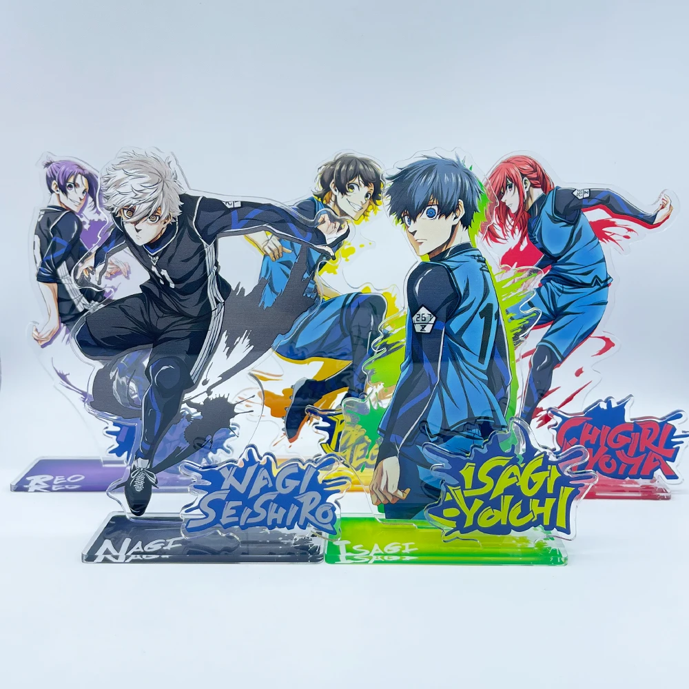 Anime Figure Lock Acrylic Stands Cosplay Isagi Chigiri Bachira Nagi Karasu Cartoon Animation Blue Prison Model Plate Gift