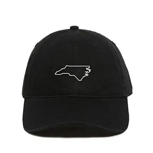 North Carolina Map Outline Baseball Cap  Cotton Adjustable Dad Hat