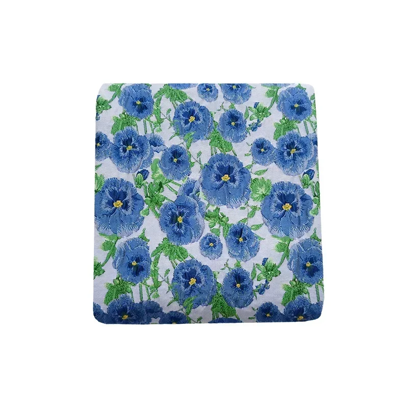 

Yarn Dyed Jacquard Fabric Flower Dress Soft Windbreaker Coat Custom Design Cloth Brand Fashion Sew Wholesale Material by Meter