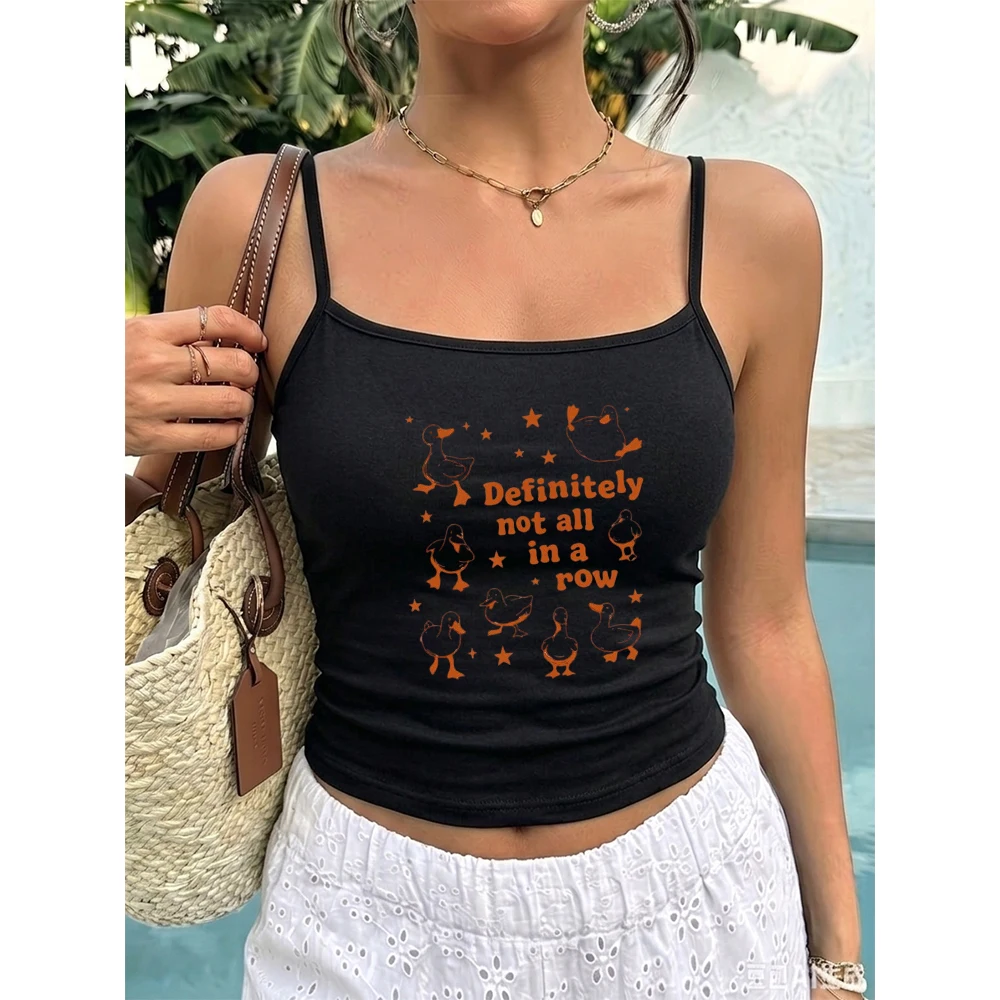 Duck Star Camisole Women Funny Animal Graphic Tank Tops Weekly Grocery Shopping Mall Run Backyard Farm Casual Homewear